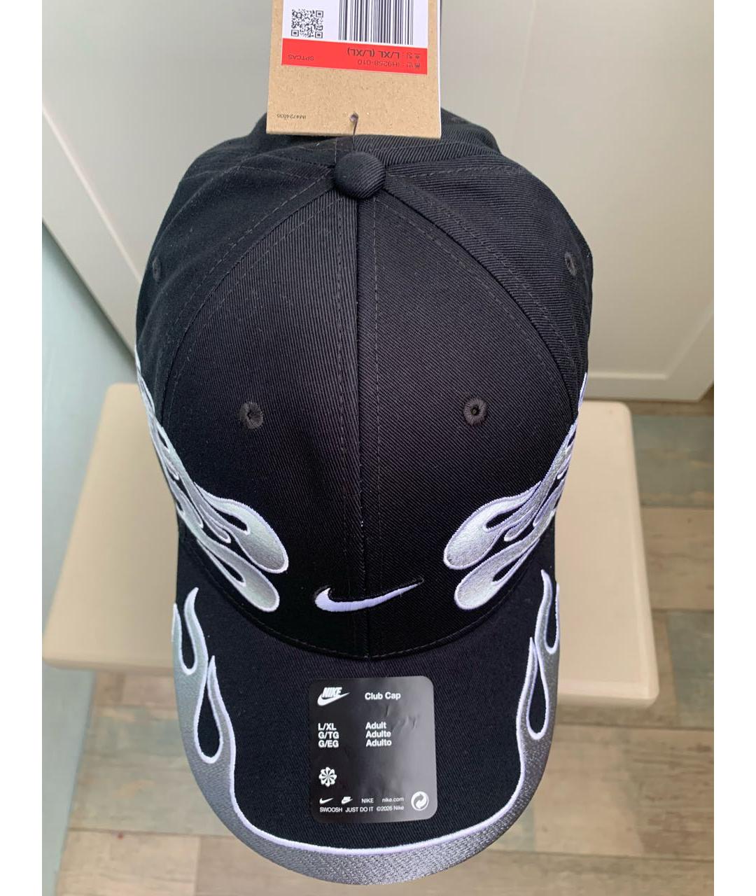 NIKE Черная хлопковая кепка/бейсболка, фото 5