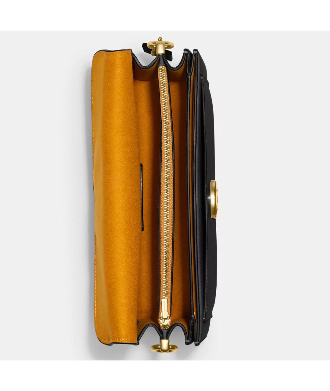 COACH Черная кожаная сумка через плечо, фото 3