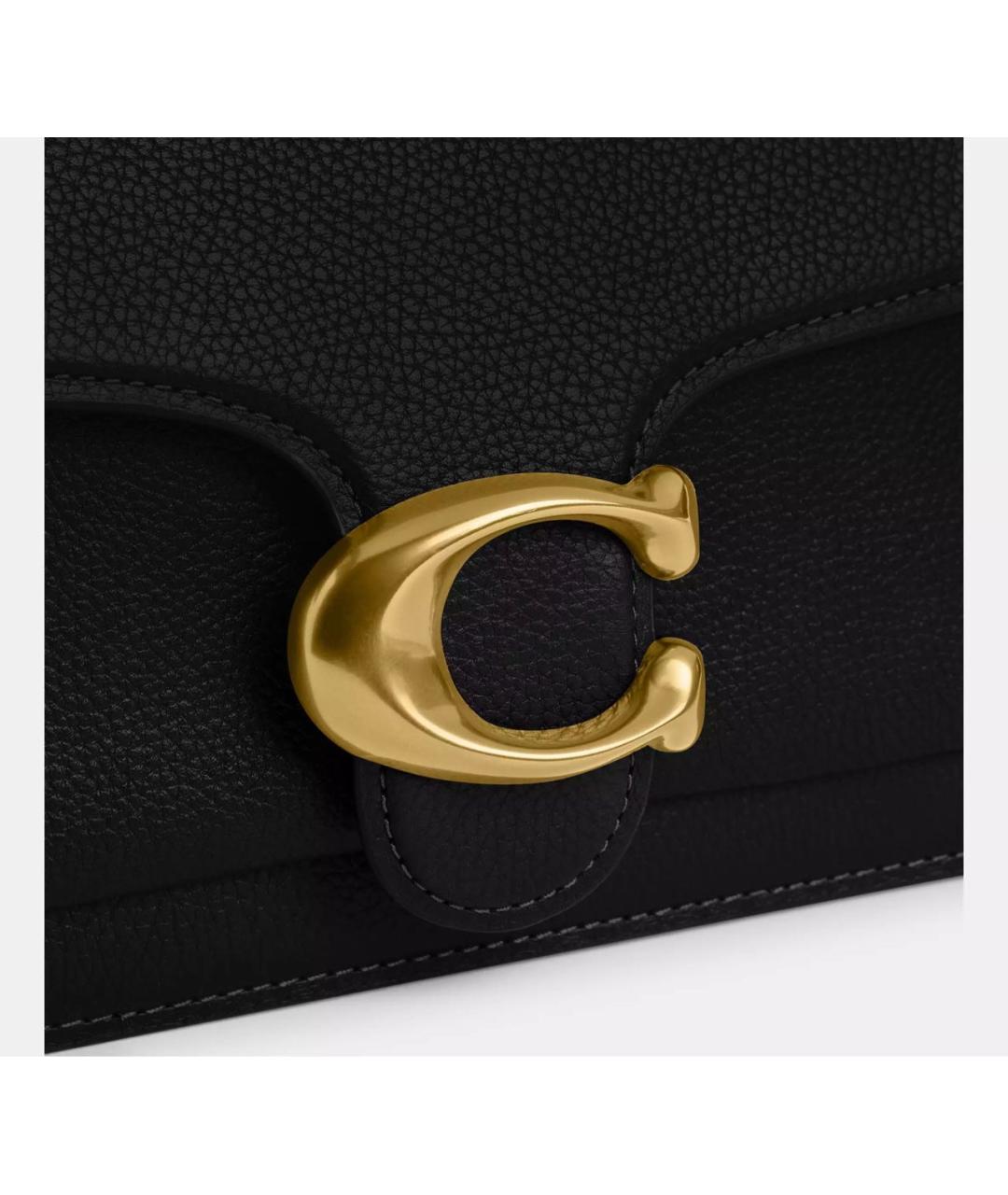 COACH Черная кожаная сумка через плечо, фото 4