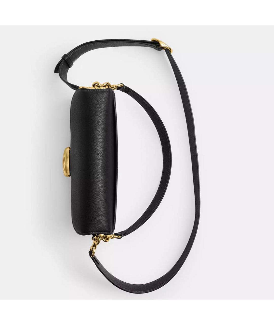 COACH Черная кожаная сумка через плечо, фото 5