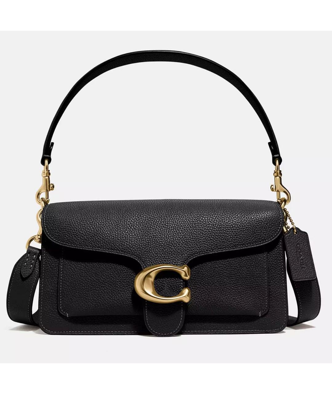 COACH Черная кожаная сумка через плечо, фото 8