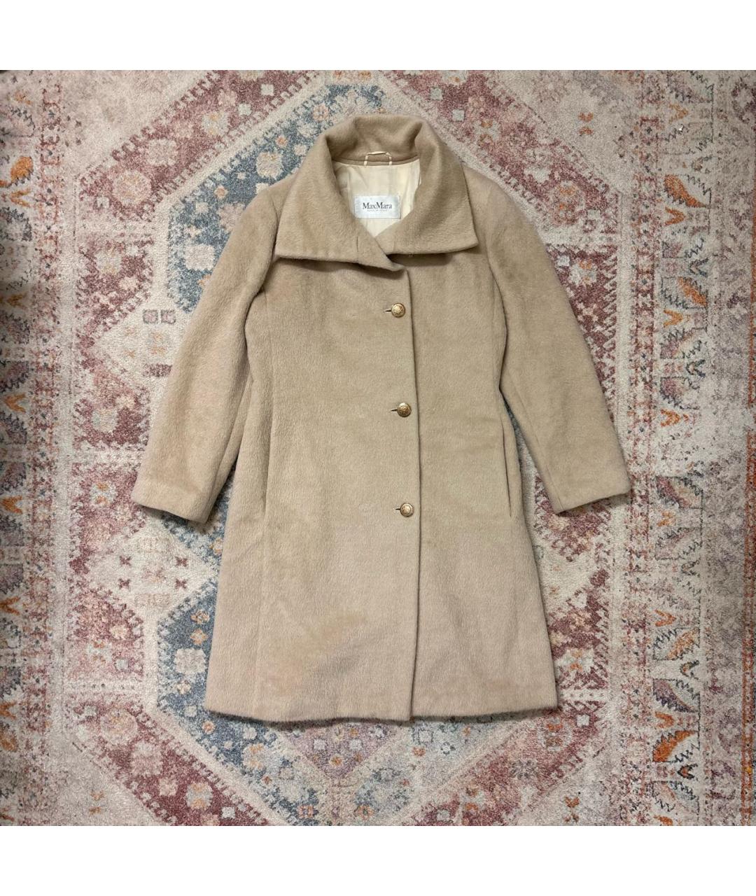 MAX MARA Бежевое меховое пальто, фото 6