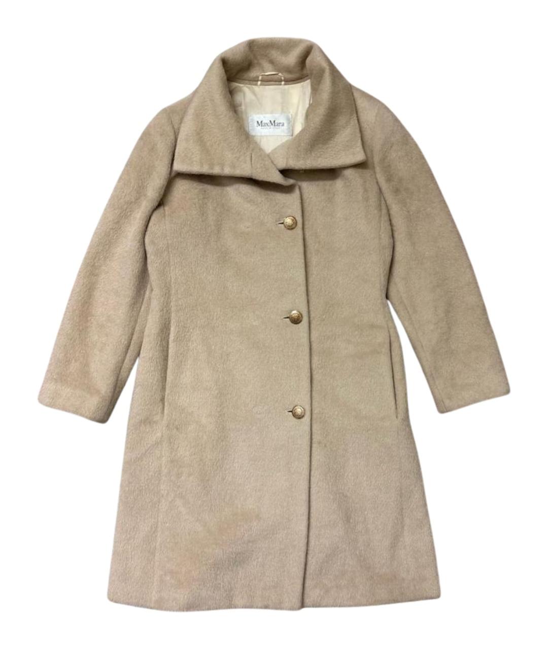 MAX MARA Бежевое меховое пальто, фото 1