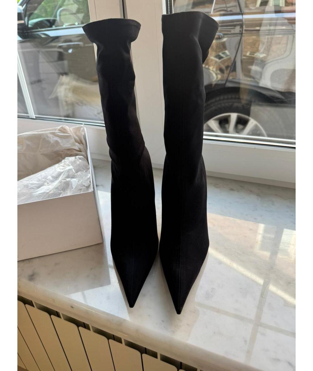 BALENCIAGA Черные текстильные ботильоны, фото 2