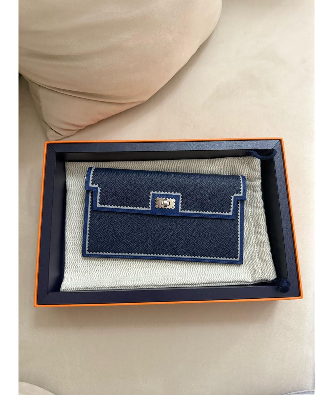 HERMES Темно-синий кошелек, фото 5