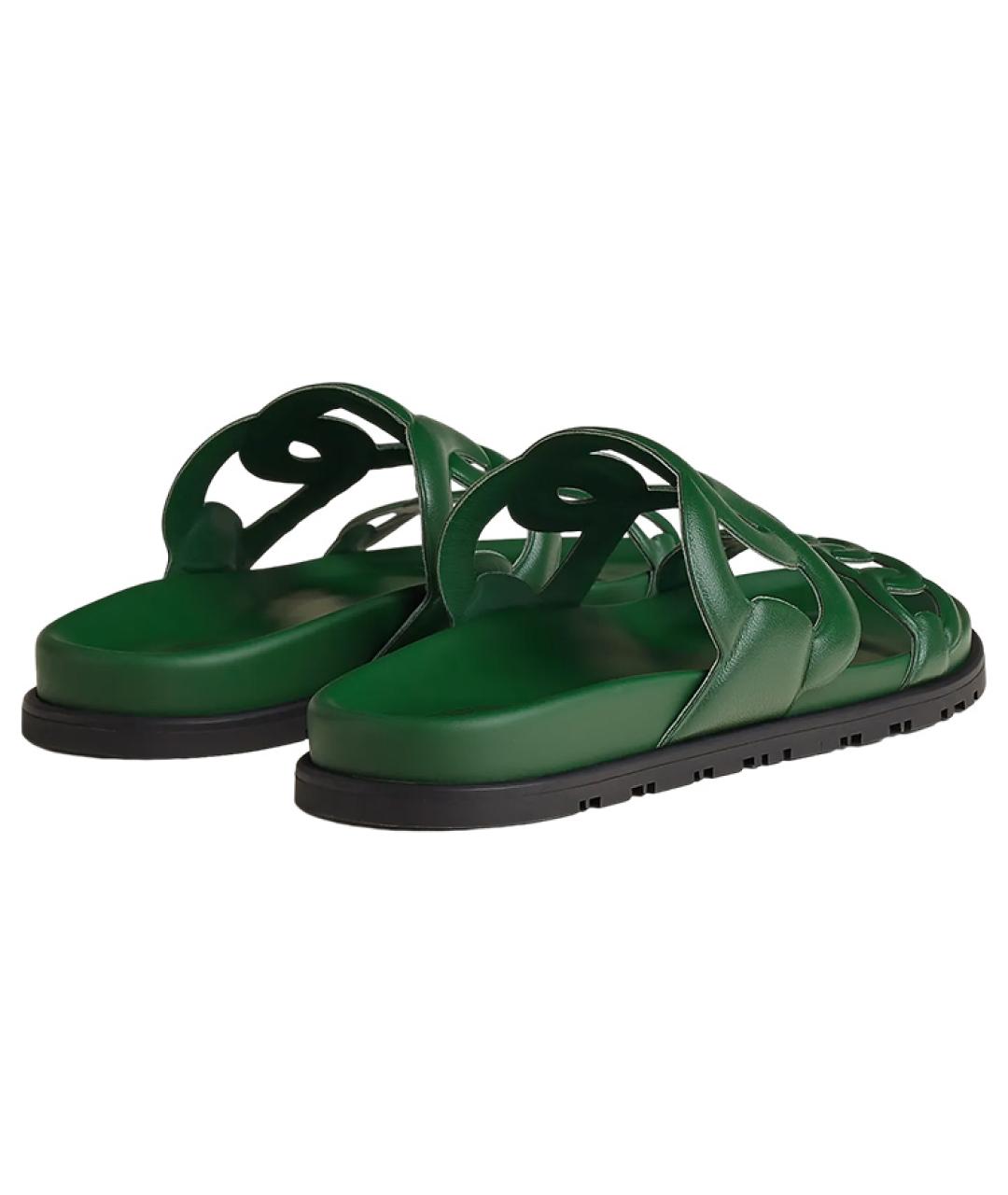 HERMES Зеленые сандалии, фото 5