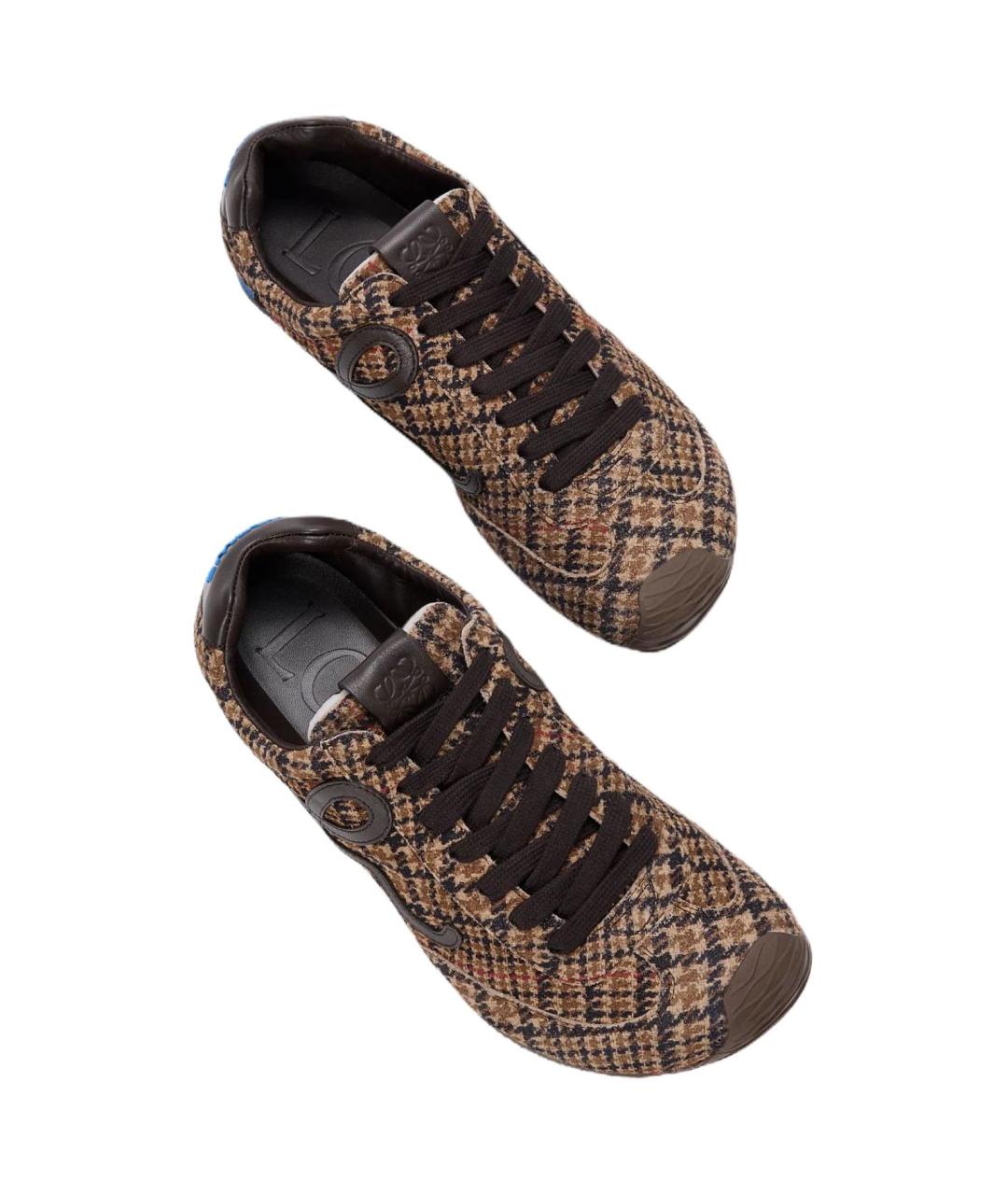 LOEWE Коричневые низкие кроссовки / кеды, фото 5