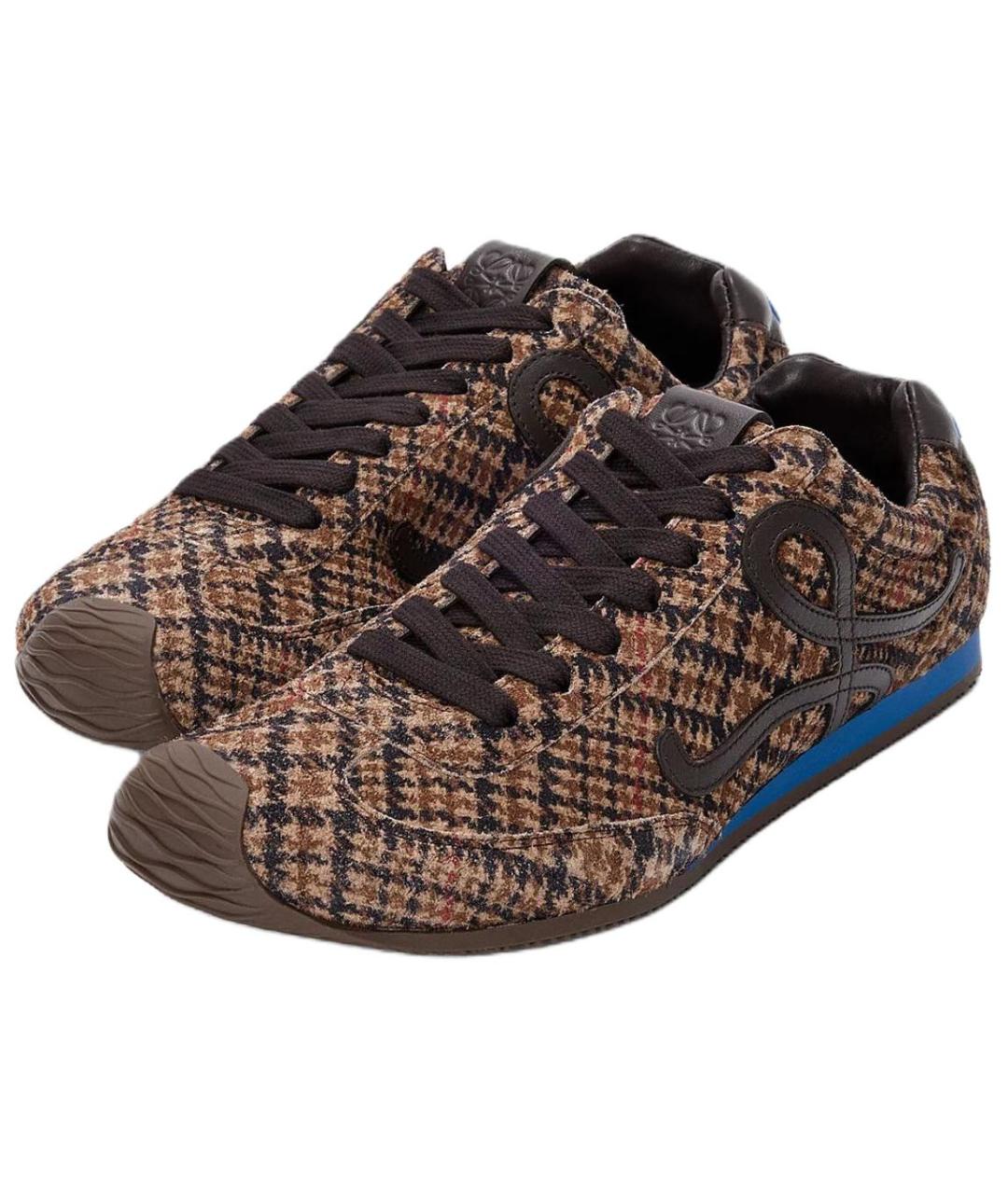 LOEWE Коричневые низкие кроссовки / кеды, фото 3