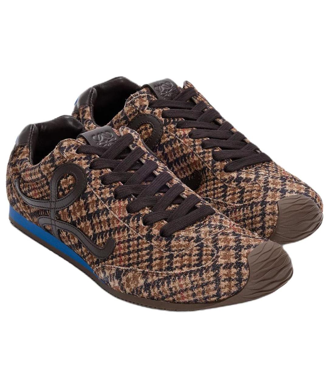 LOEWE Коричневые низкие кроссовки / кеды, фото 4