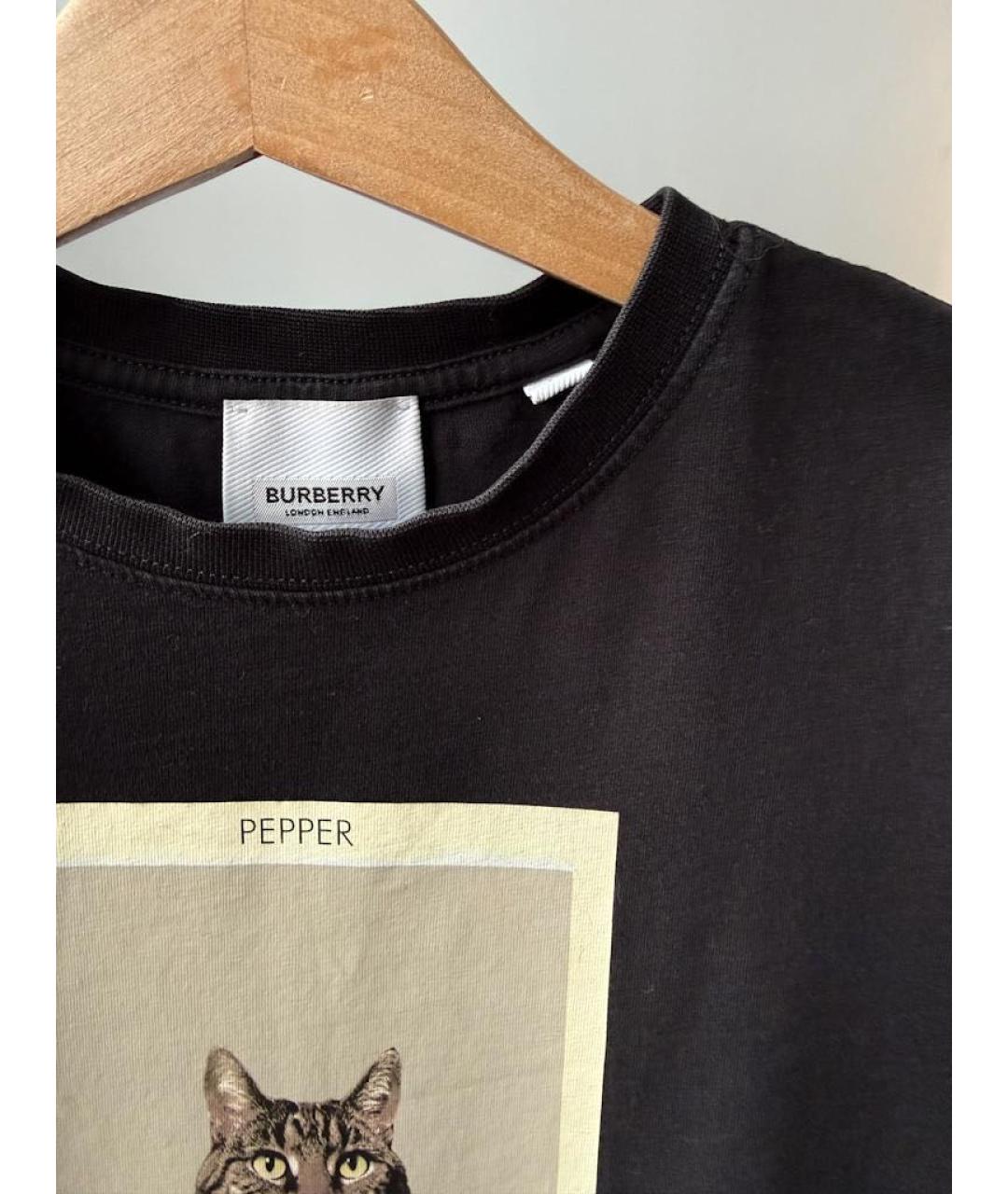 BURBERRY Черный хлопковый детская футболка / топ, фото 4