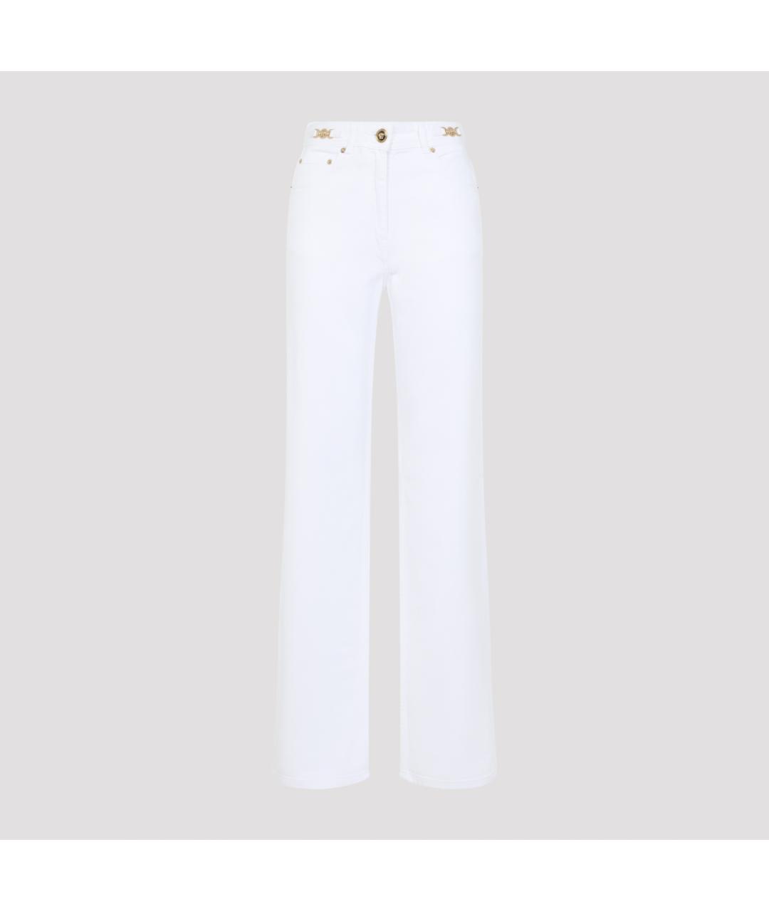 VERSACE Белые хлопковые прямые джинсы, фото 2