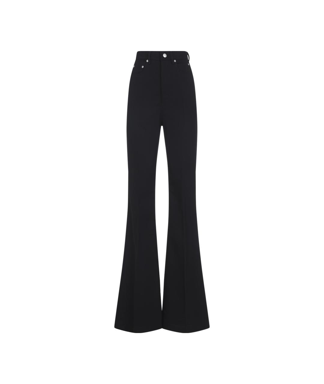 RICK OWENS Черные хлопковые джинсы клеш, фото 1