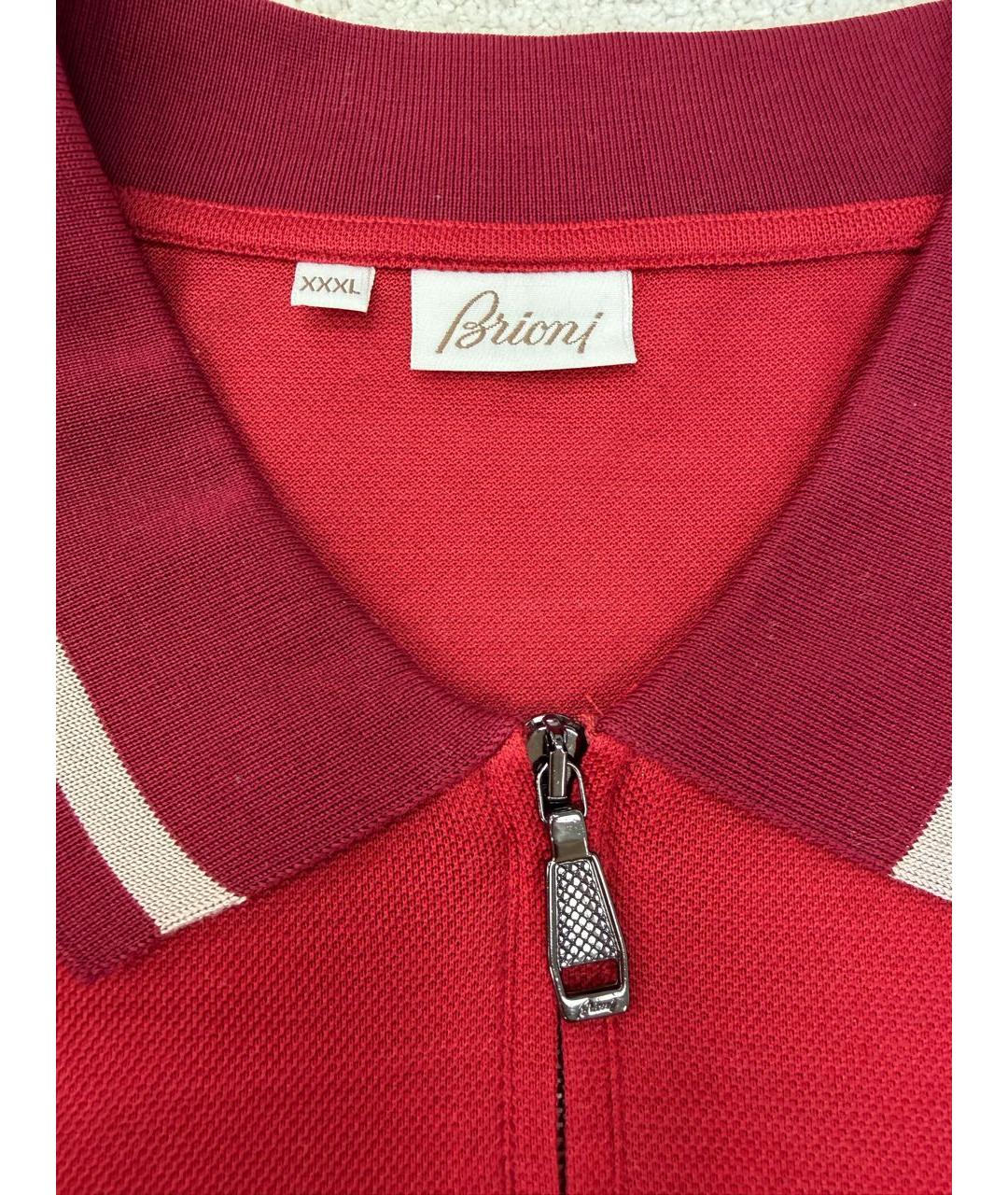BRIONI Красное хлопковое поло с коротким рукавом, фото 3