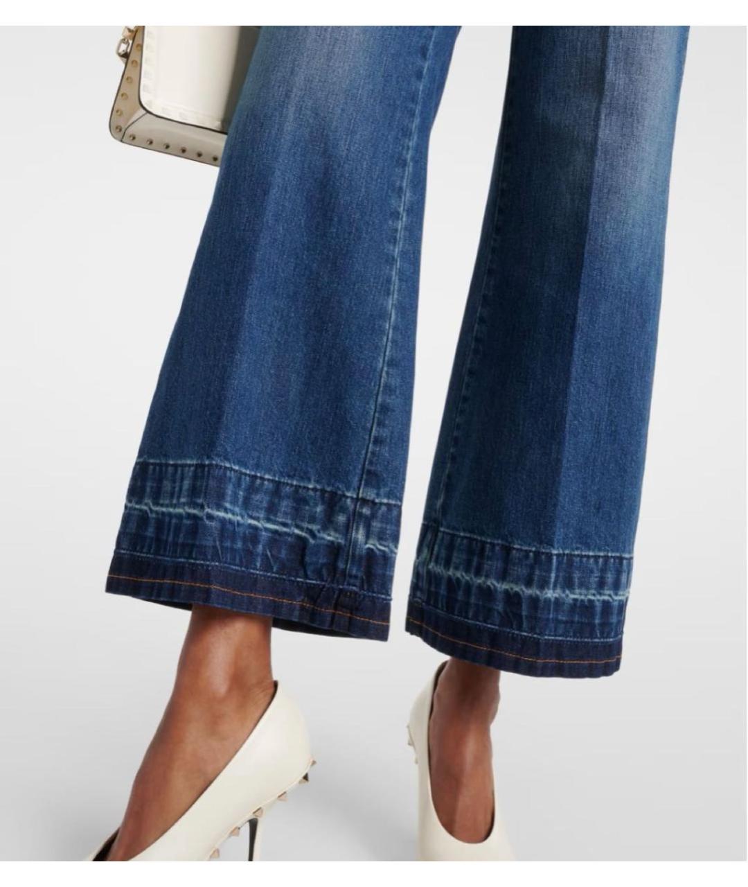 VALENTINO Темно-синие хлопковые джинсы клеш, фото 5