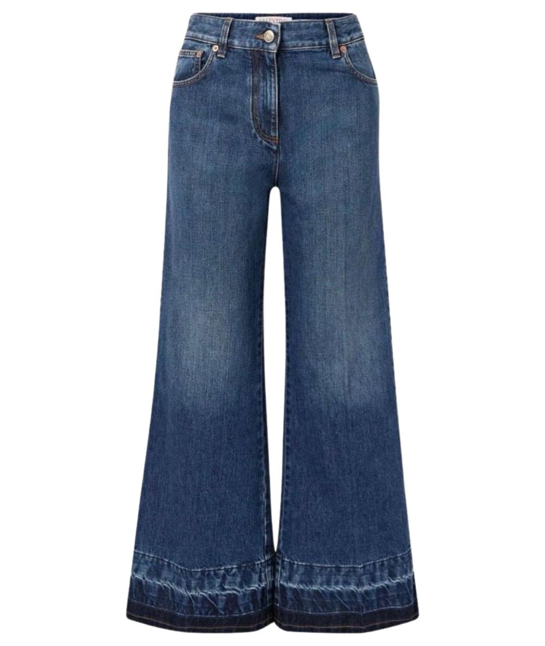 VALENTINO Темно-синие хлопковые джинсы клеш, фото 1