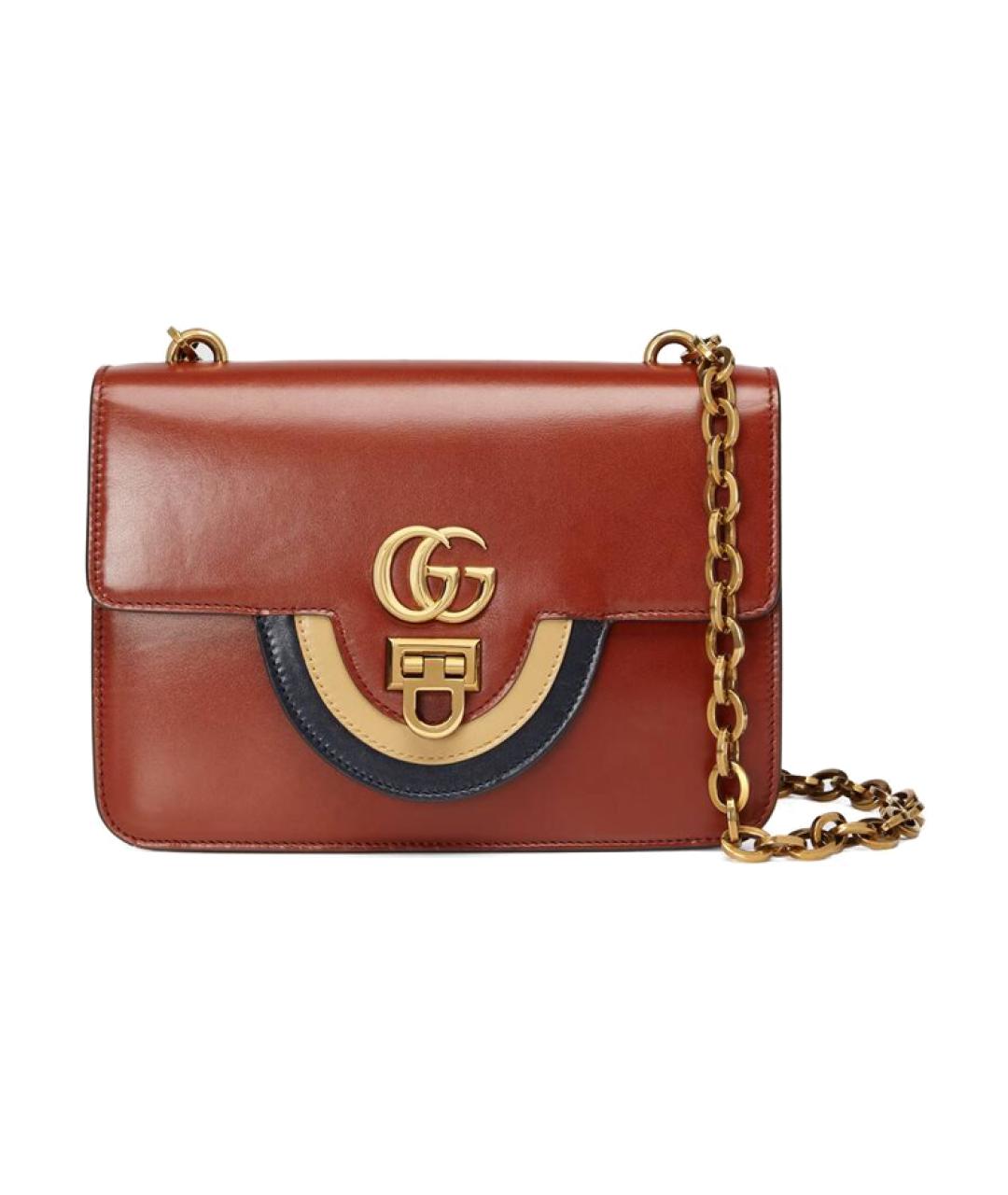 GUCCI Красная кожаная сумка через плечо, фото 1