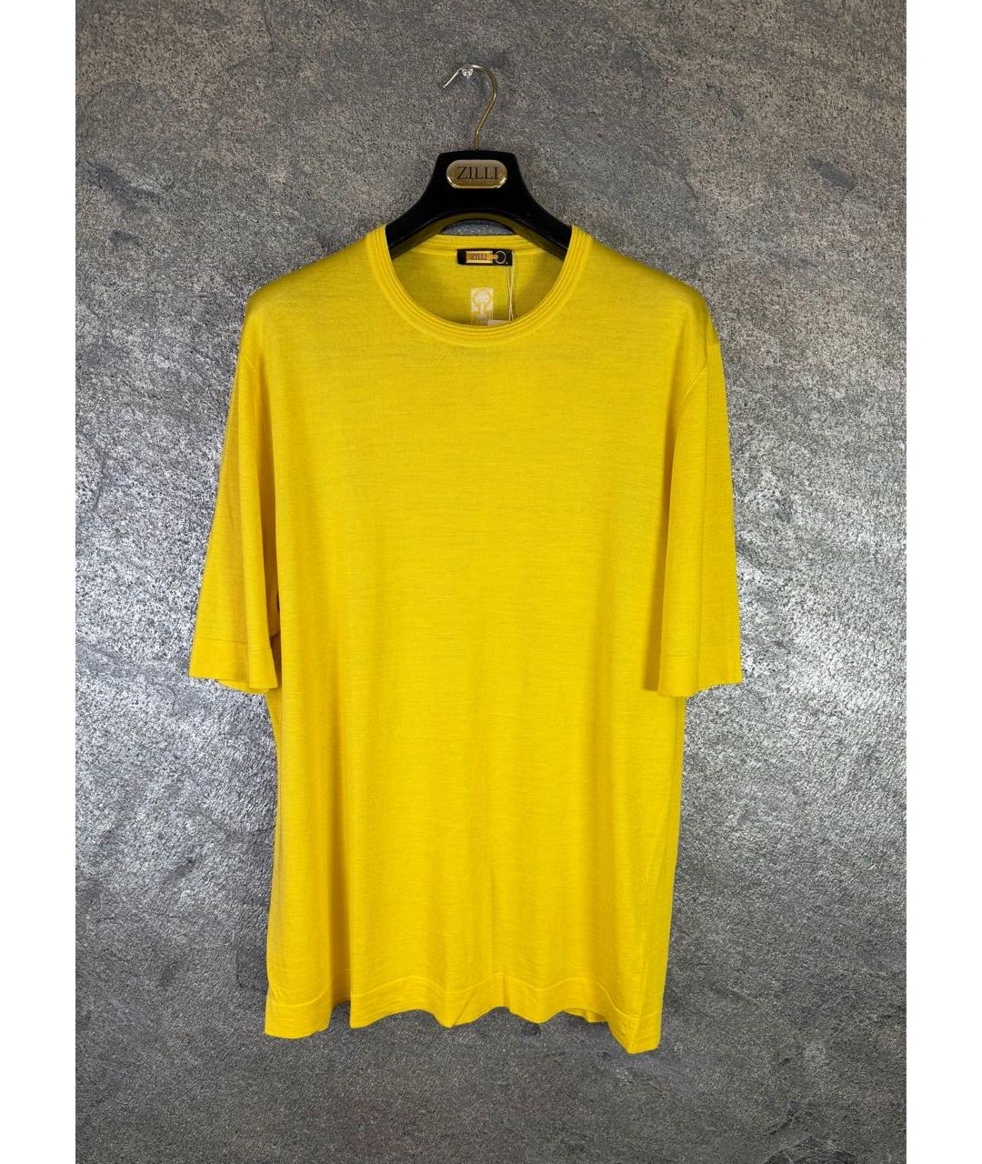ZILLI Желтая хлопковая футболка, фото 9
