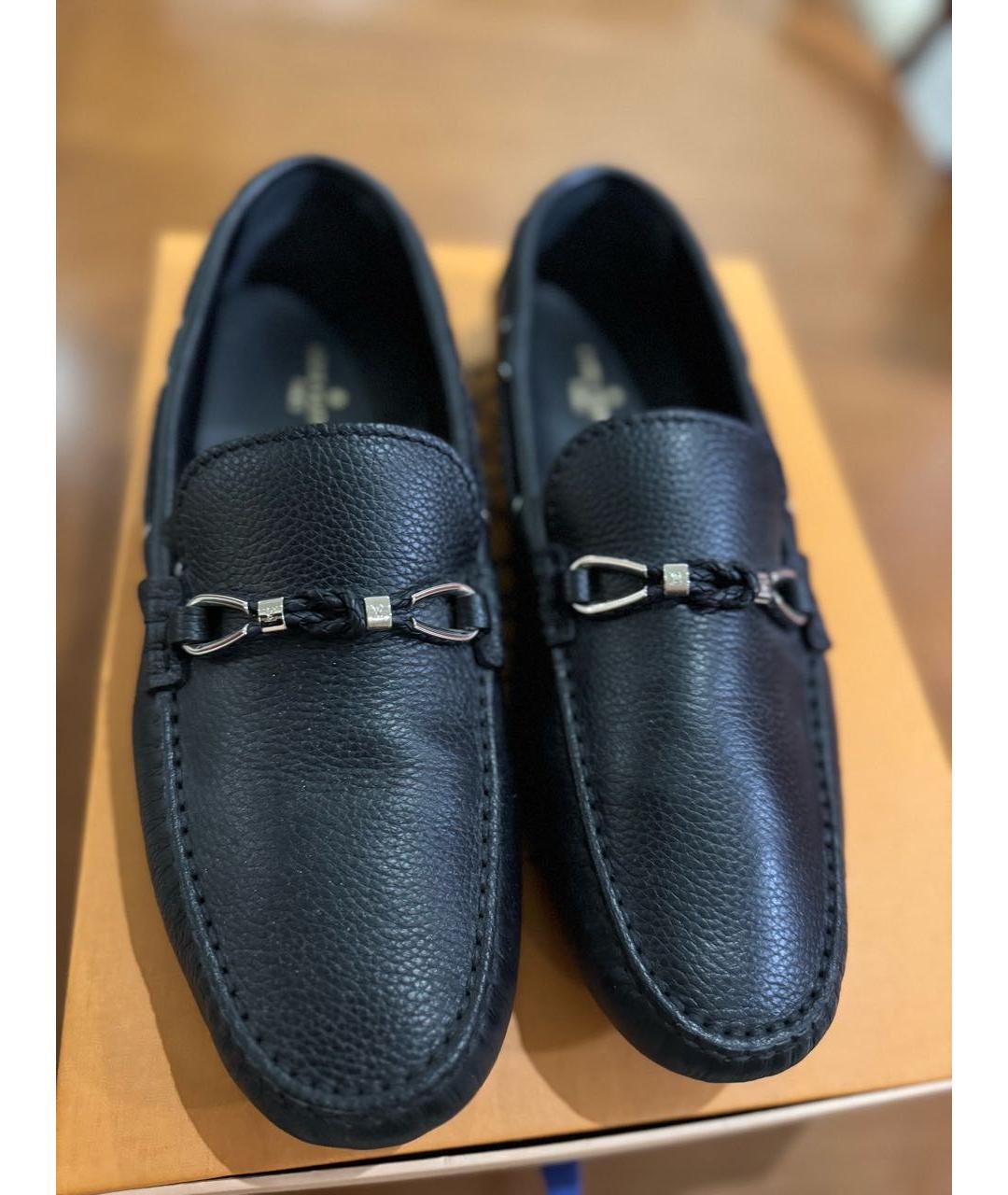 LOUIS VUITTON Черные кожаные мокасины, фото 2