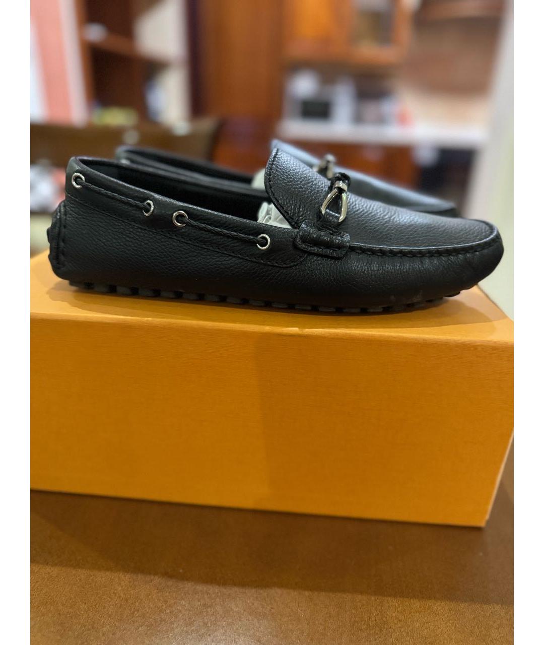 LOUIS VUITTON Черные кожаные мокасины, фото 4