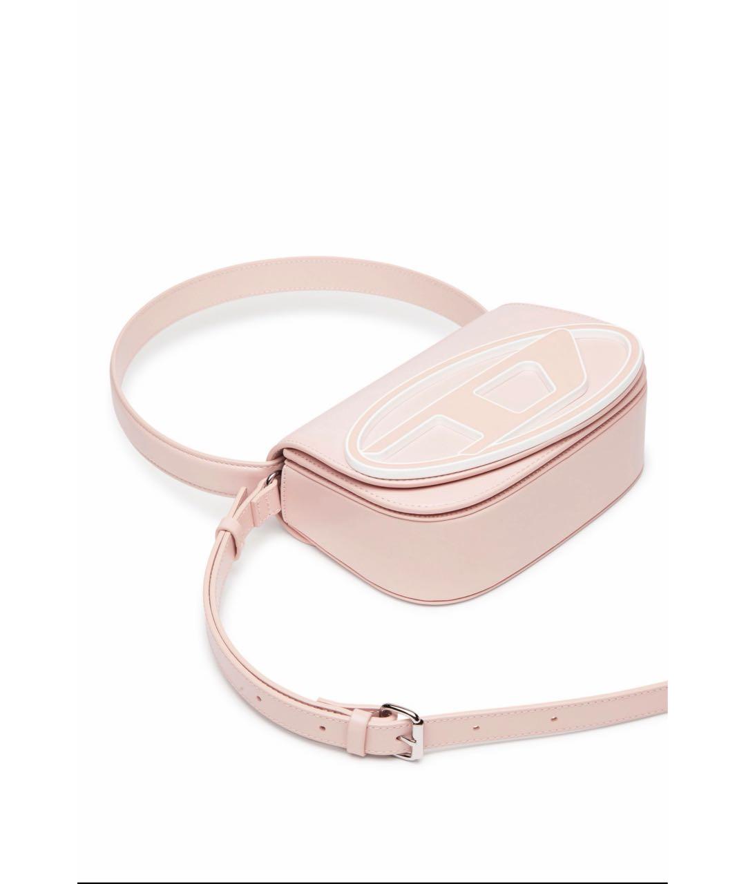 DIESEL Розовая сумка через плечо из лакированной кожи, фото 2