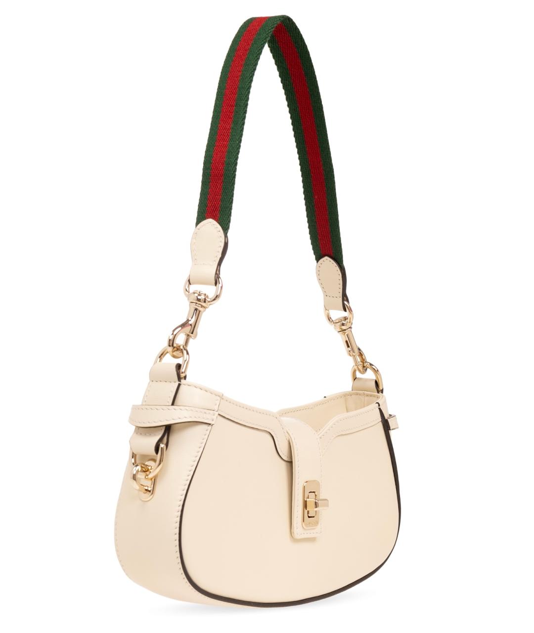 GUCCI Бежевая кожаная сумка через плечо, фото 3