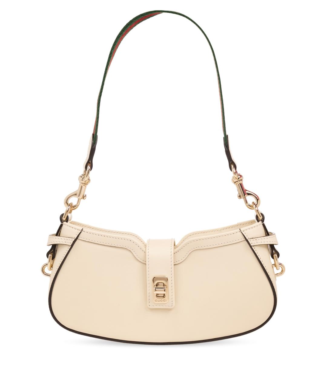 GUCCI Бежевая кожаная сумка через плечо, фото 5