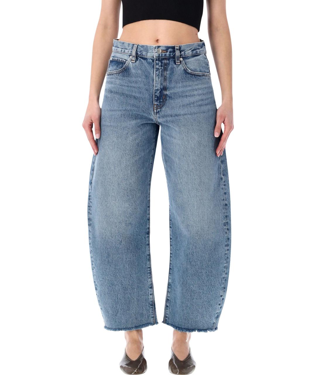 FRAME Синие хлопковые прямые джинсы, фото 1