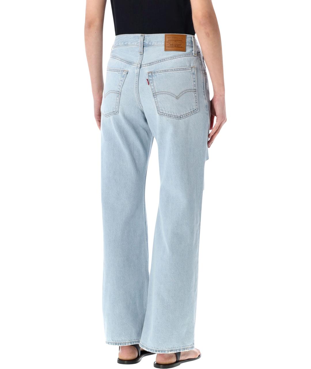 LEVI'S Голубые хлопковые прямые джинсы, фото 2