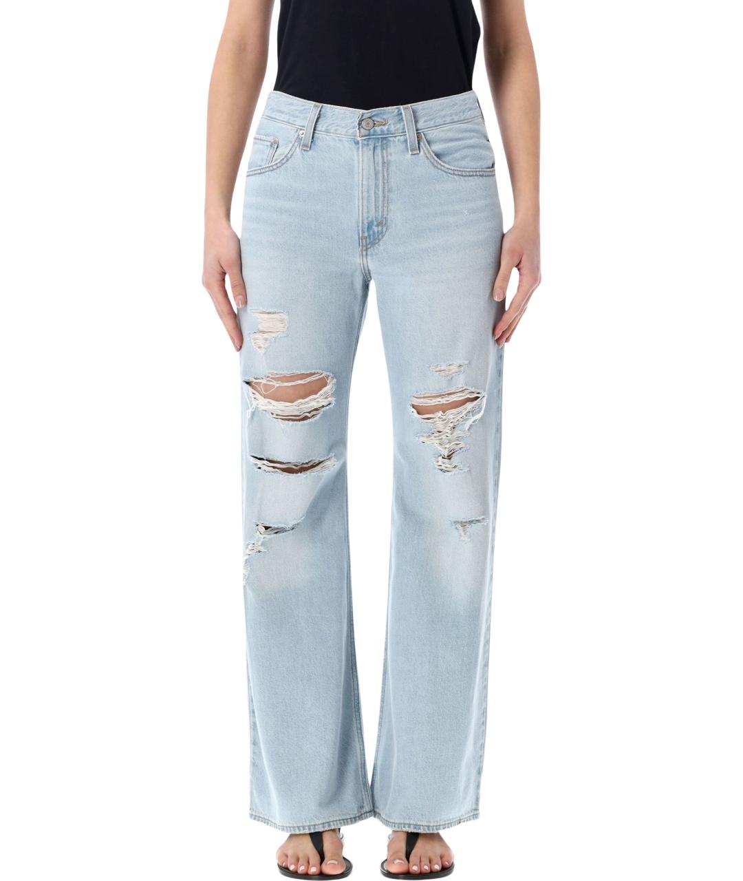 LEVI'S Голубые хлопковые прямые джинсы, фото 1