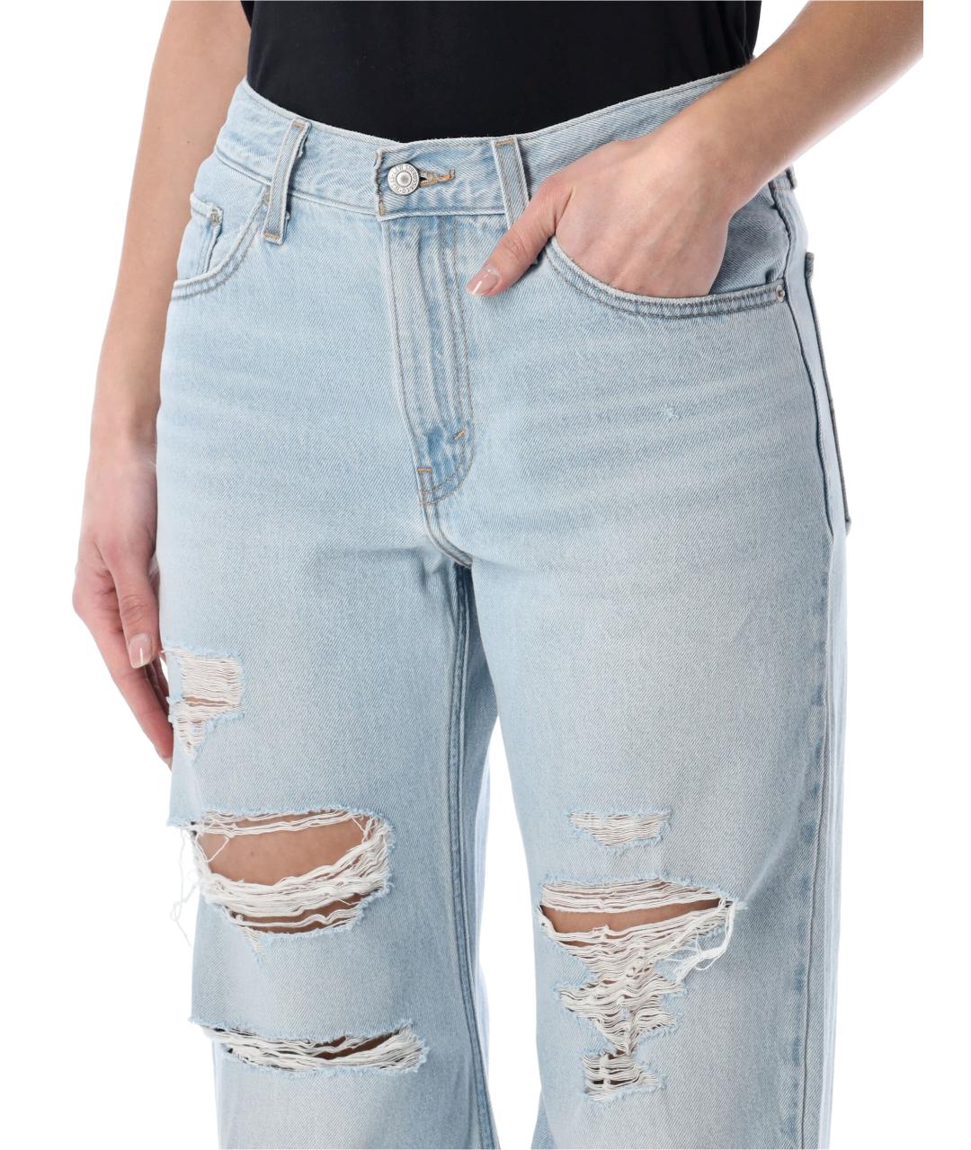 LEVI'S Голубые хлопковые прямые джинсы, фото 3