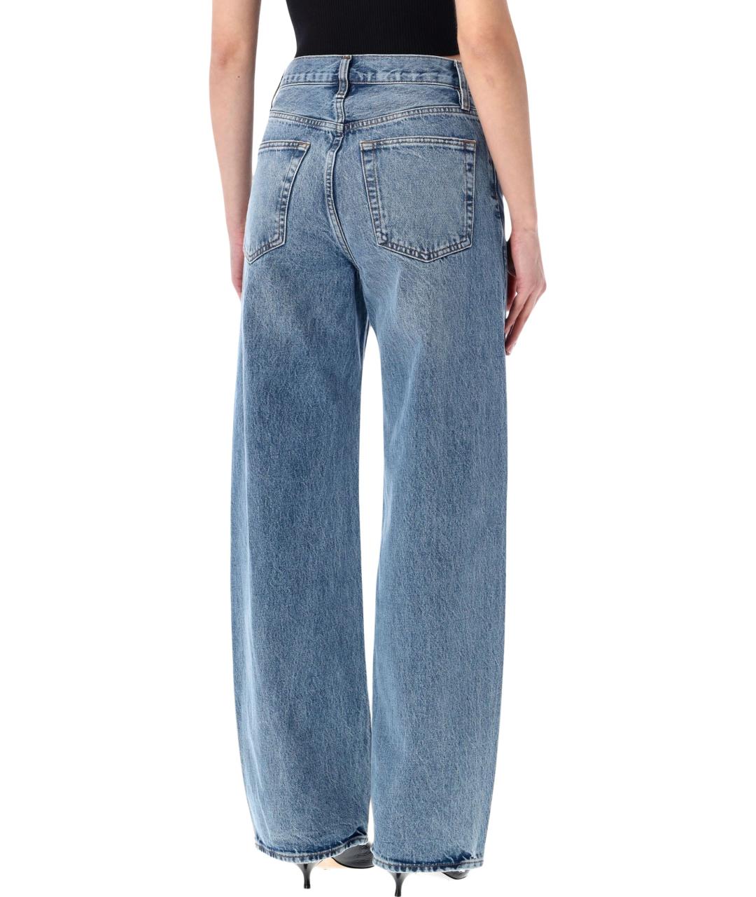 FRAME Синие хлопковые прямые джинсы, фото 2