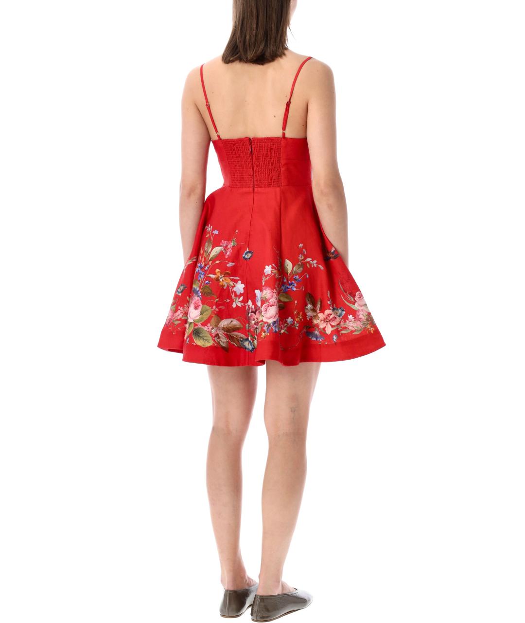 ZIMMERMANN Красное льняное коктейльное платье, фото 2