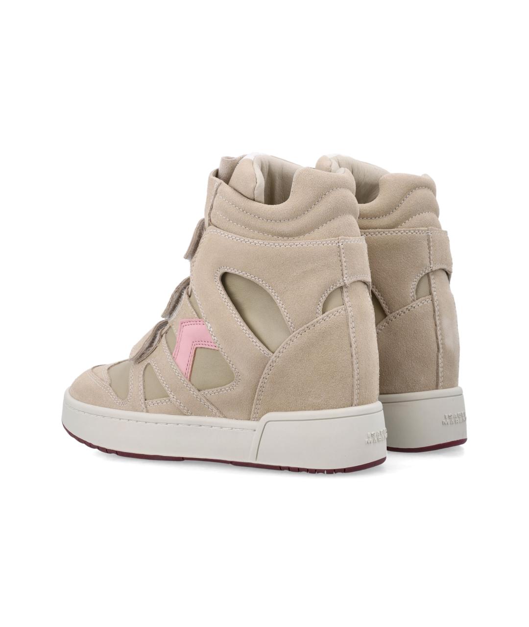 ISABEL MARANT Бежевые кожаные кроссовки, фото 4