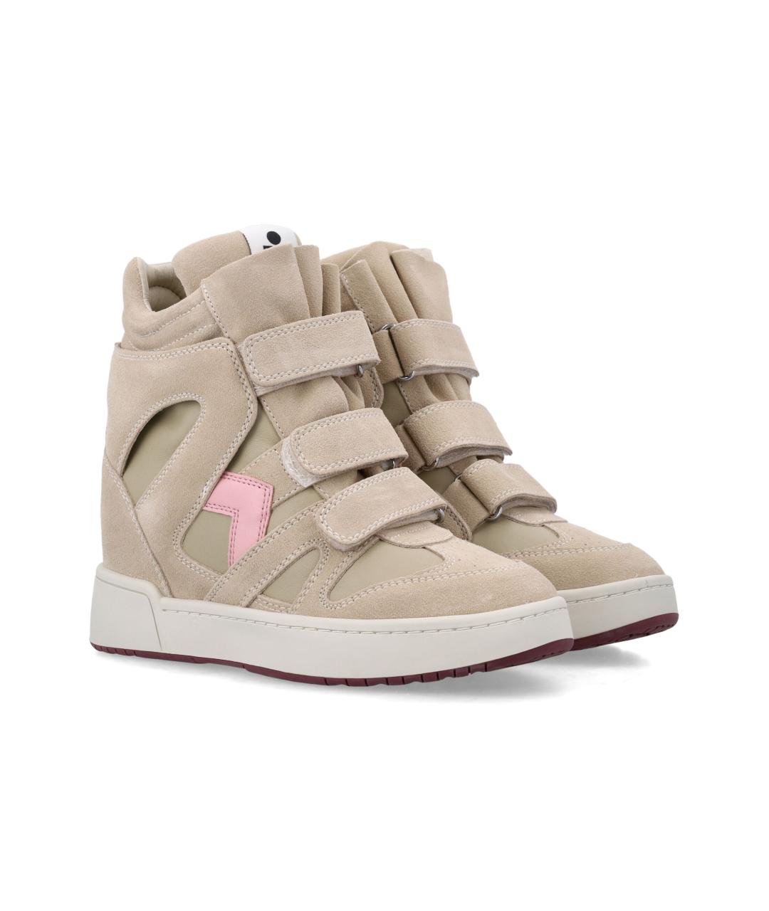 ISABEL MARANT Бежевые кожаные кроссовки, фото 3