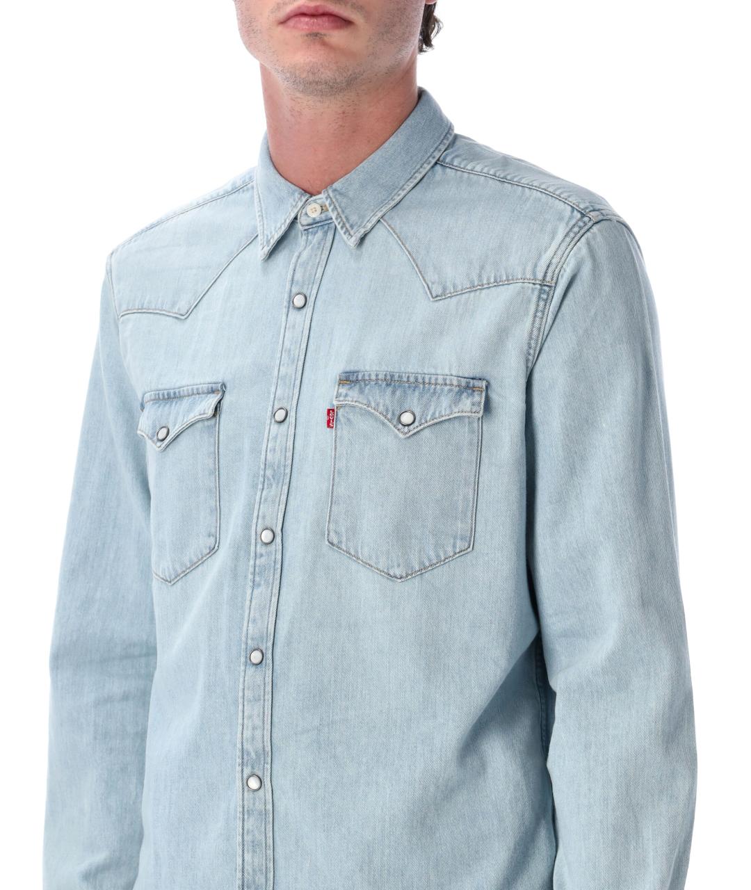 LEVI'S Голубая хлопковая кэжуал рубашка, фото 3