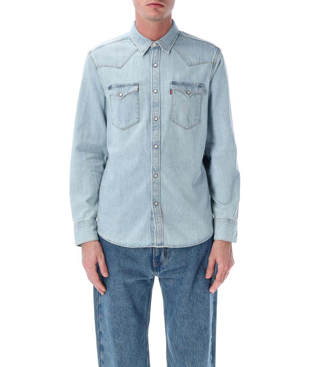LEVI'S Голубая хлопковая кэжуал рубашка, фото 1