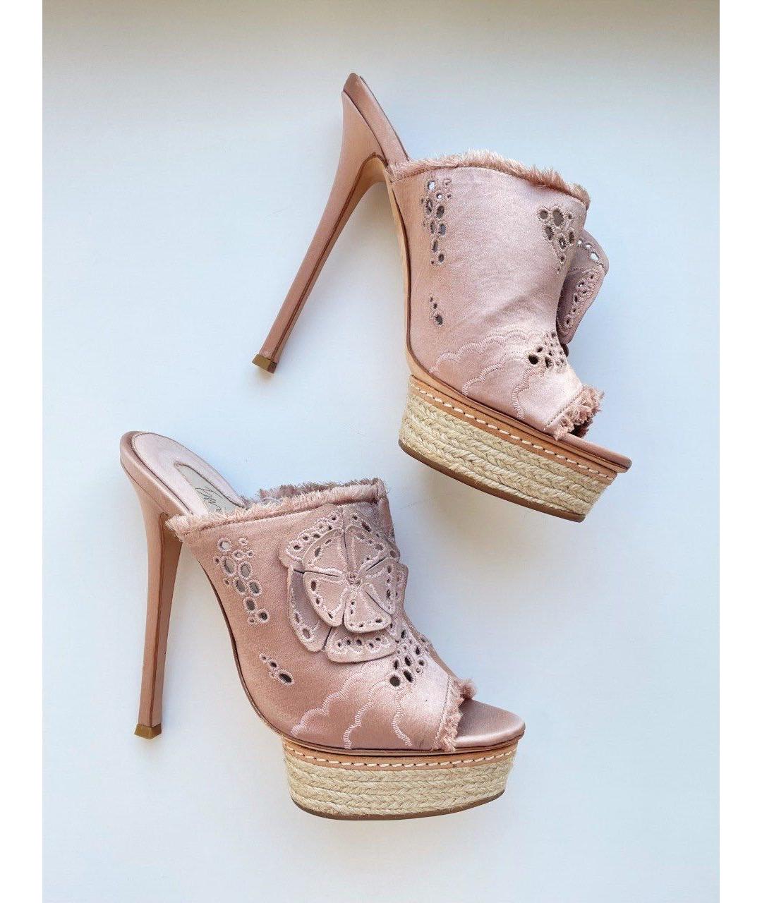 LE SILLA Розовые текстильные мюли, фото 5