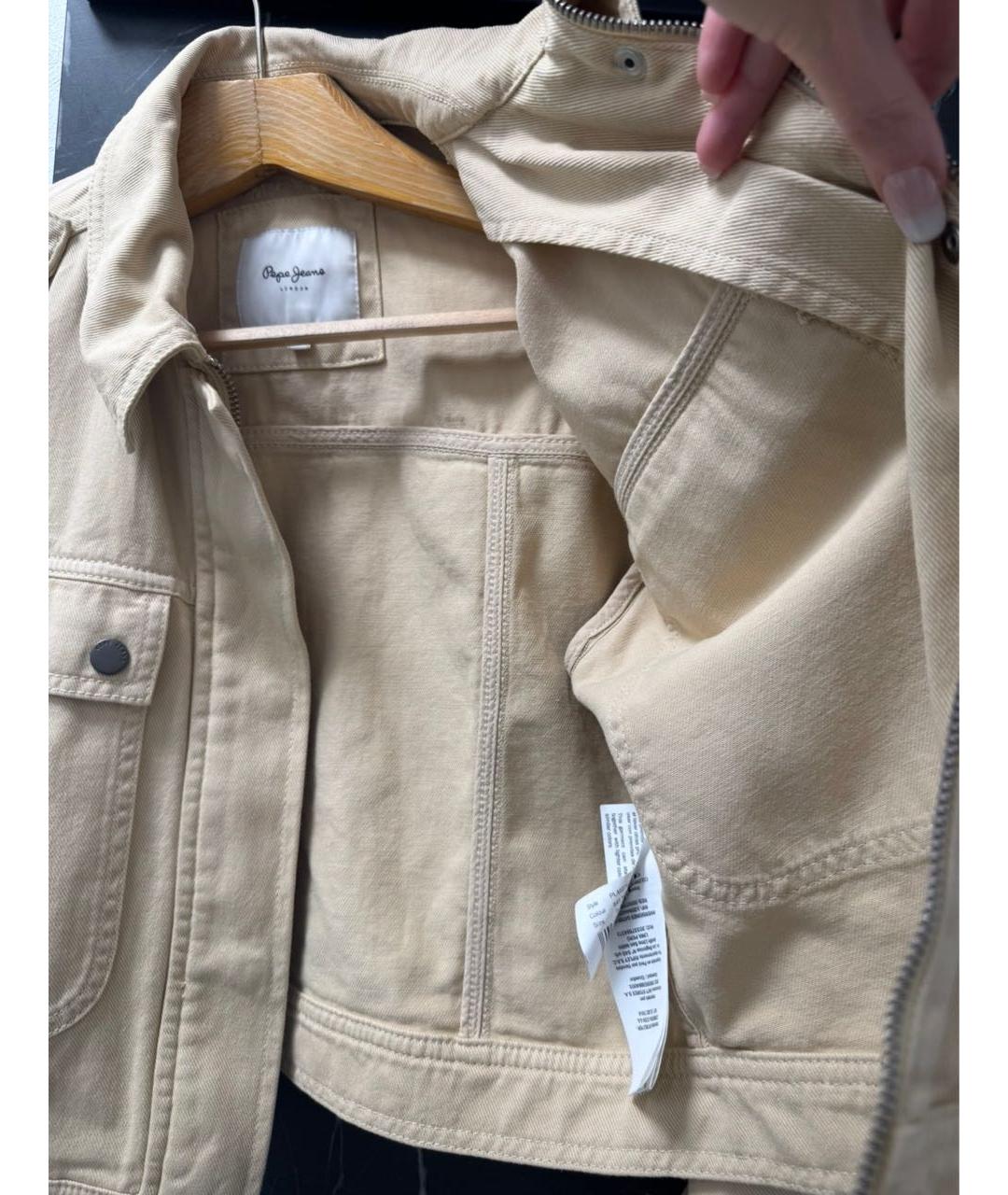 PATRIZIA PEPE Бежевая деним куртка, фото 3