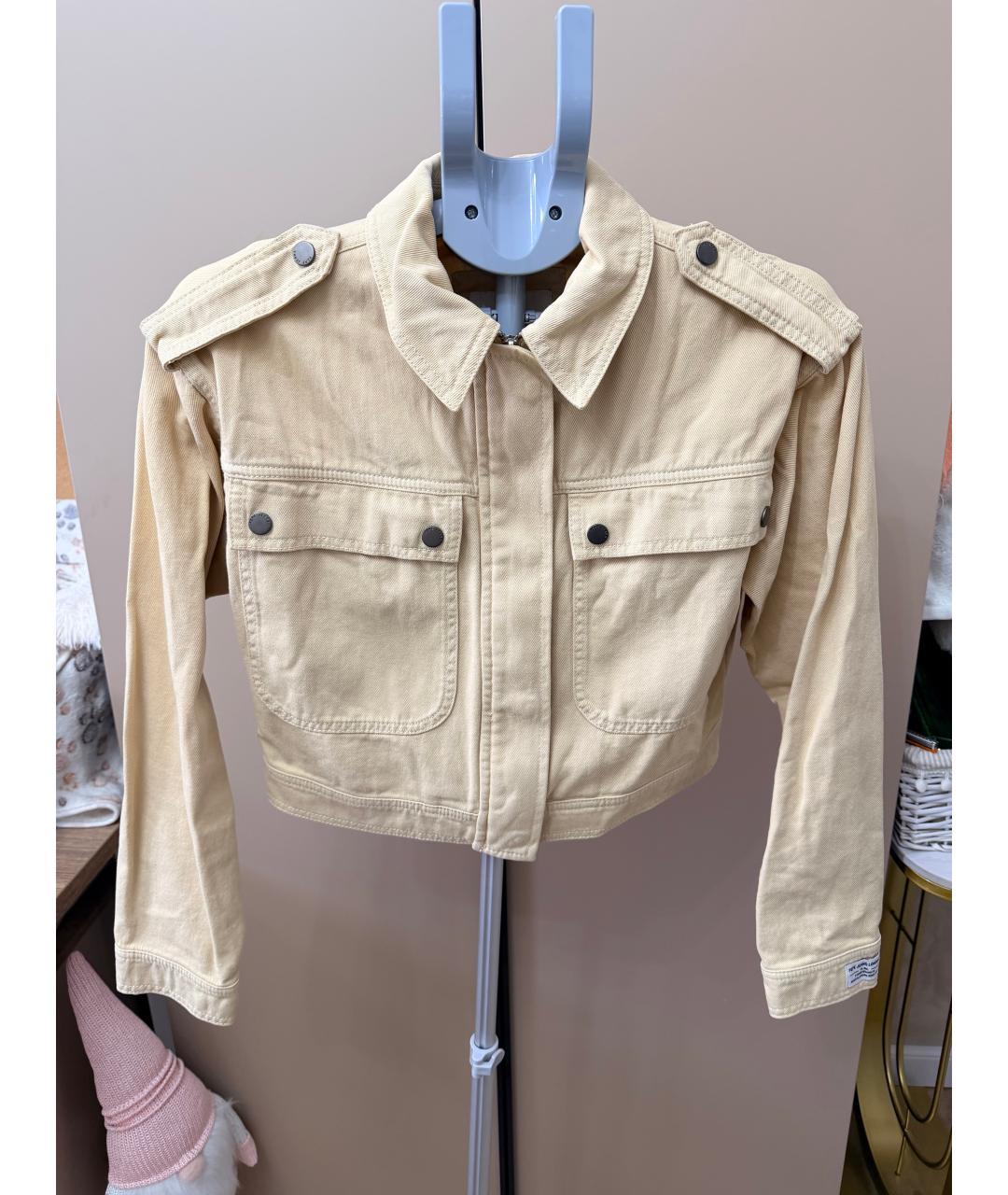 PATRIZIA PEPE Бежевая деним куртка, фото 9