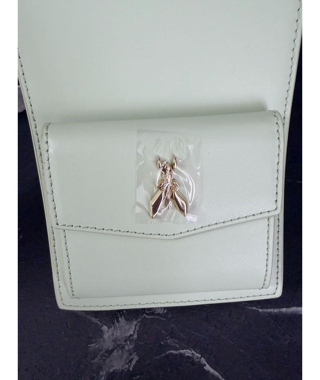 PATRIZIA PEPE Салатовая кожаная сумка через плечо, фото 8