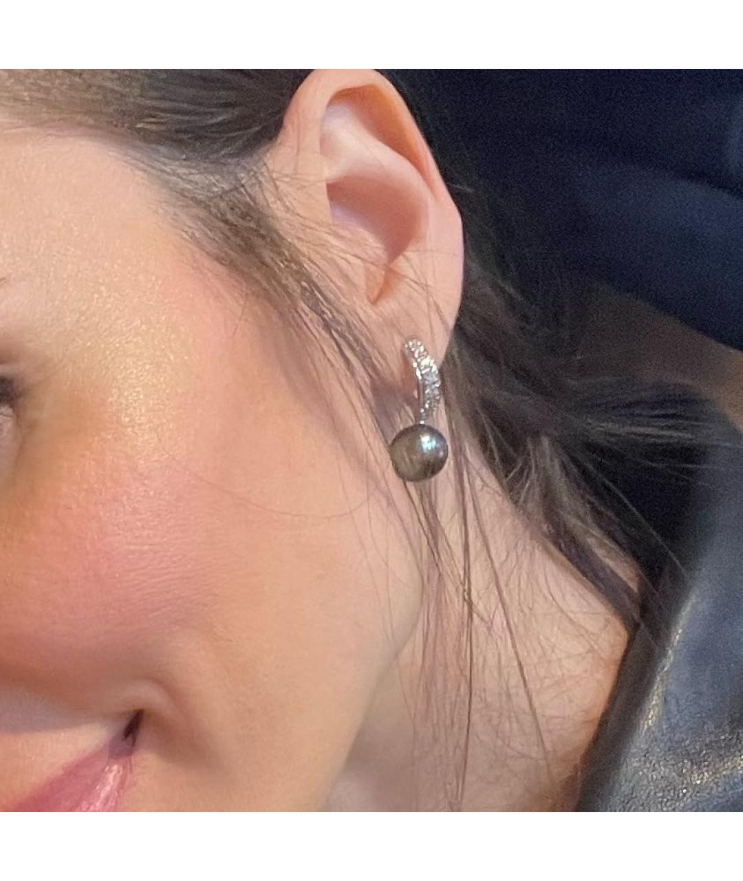 Mikimoto Серебряные серьги из белого золота, фото 4