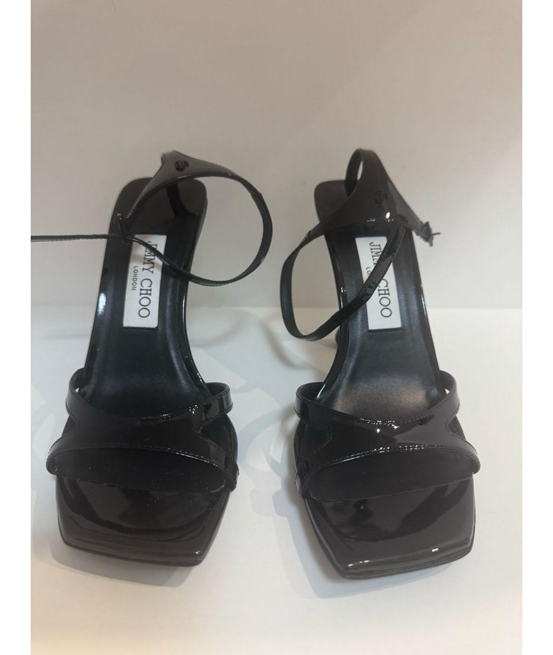 JIMMY CHOO Черные кожаные босоножки, фото 2