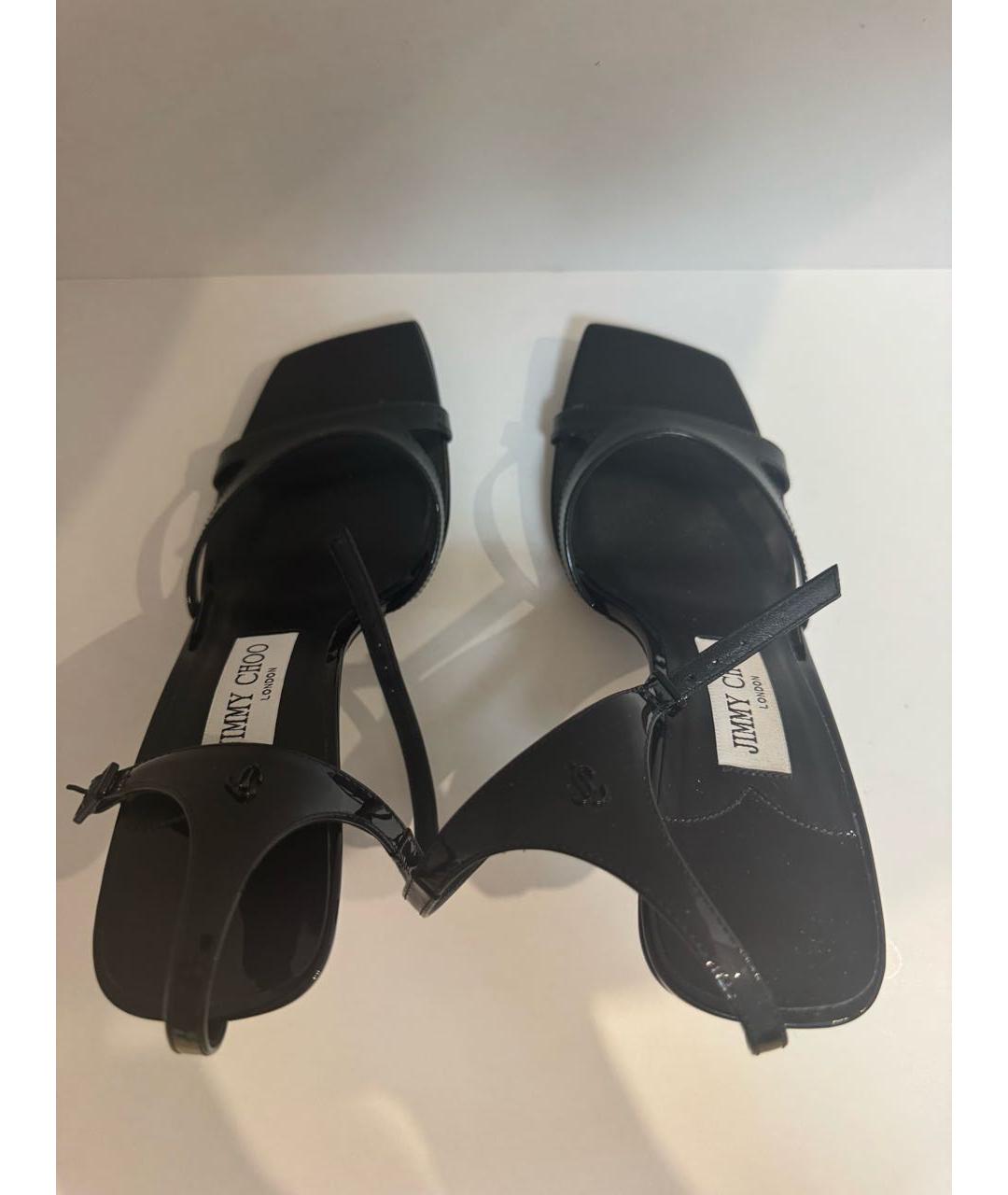 JIMMY CHOO Черные кожаные босоножки, фото 3