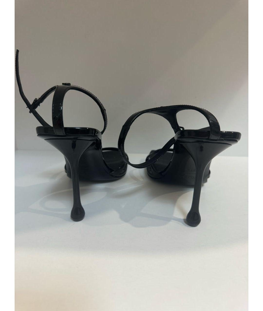 JIMMY CHOO Черные кожаные босоножки, фото 4