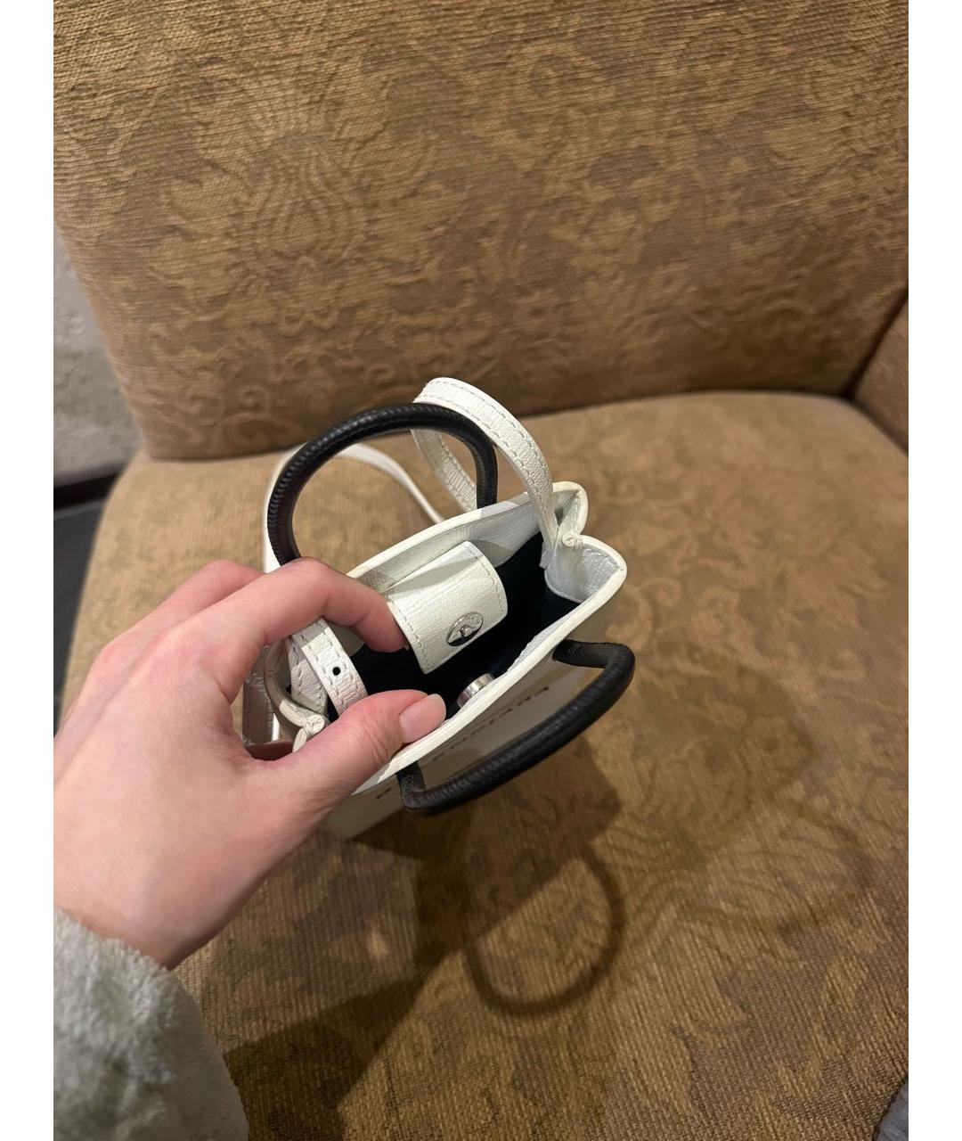 BALENCIAGA Белая кожаная сумка через плечо, фото 4