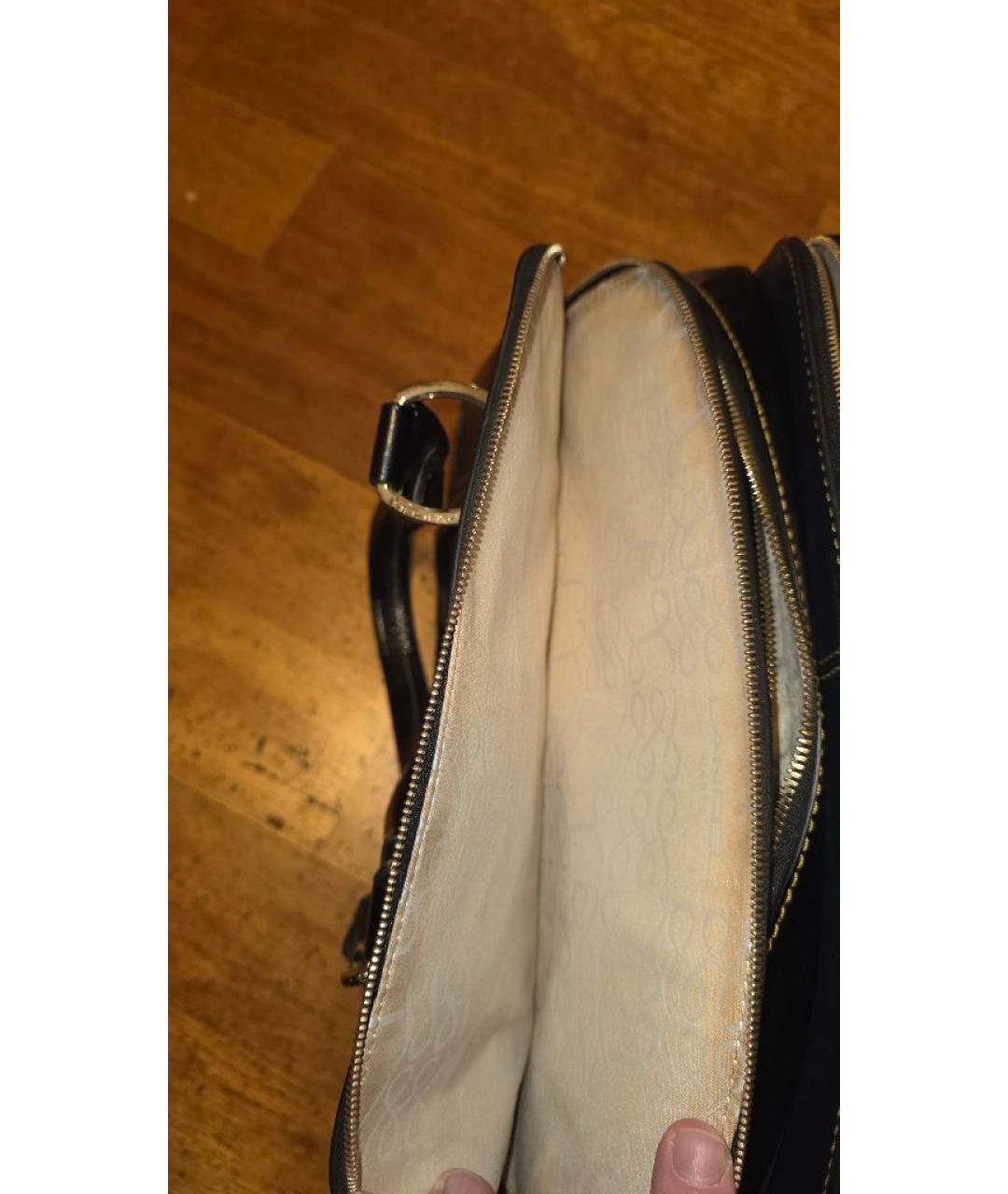 LANCEL Темно-синяя кожаная сумка с короткими ручками, фото 9