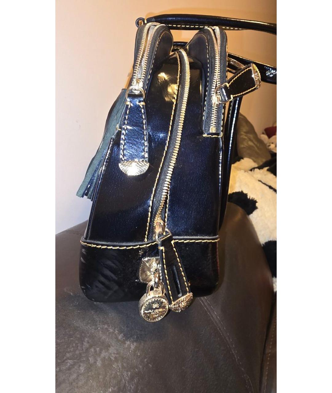 LANCEL Темно-синяя кожаная сумка с короткими ручками, фото 5