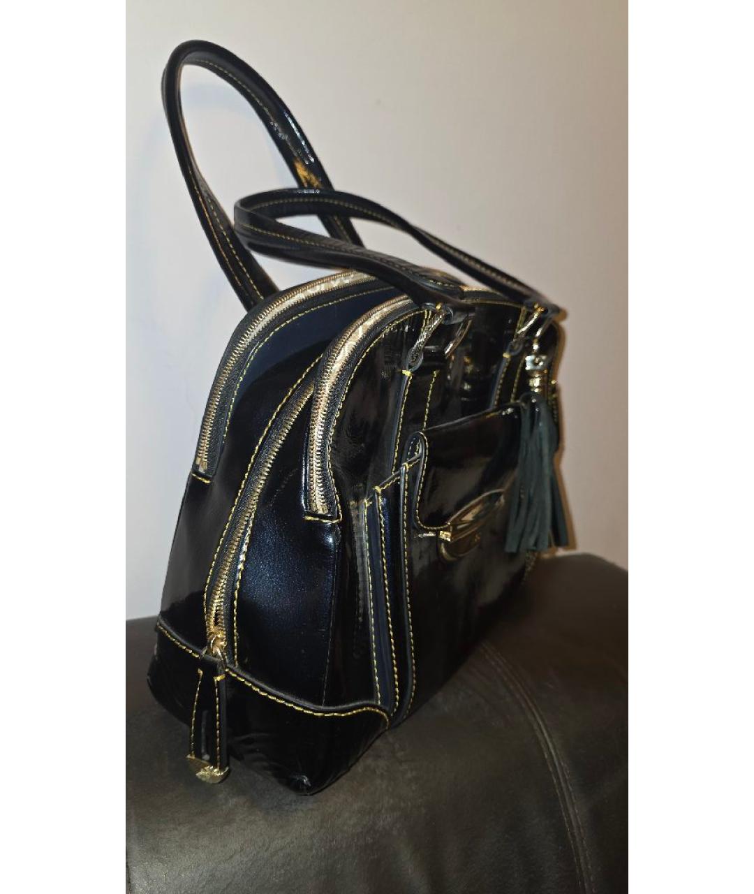 LANCEL Темно-синяя кожаная сумка с короткими ручками, фото 2