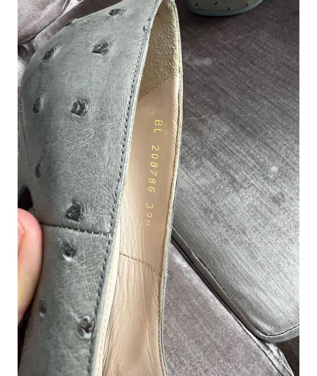 SAINT LAURENT Серые туфли из экзотической кожи, фото 5