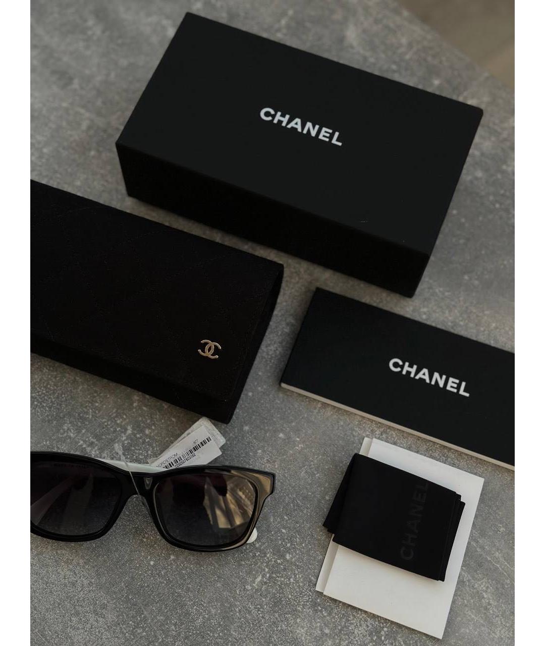 CHANEL Черные пластиковые солнцезащитные очки, фото 5